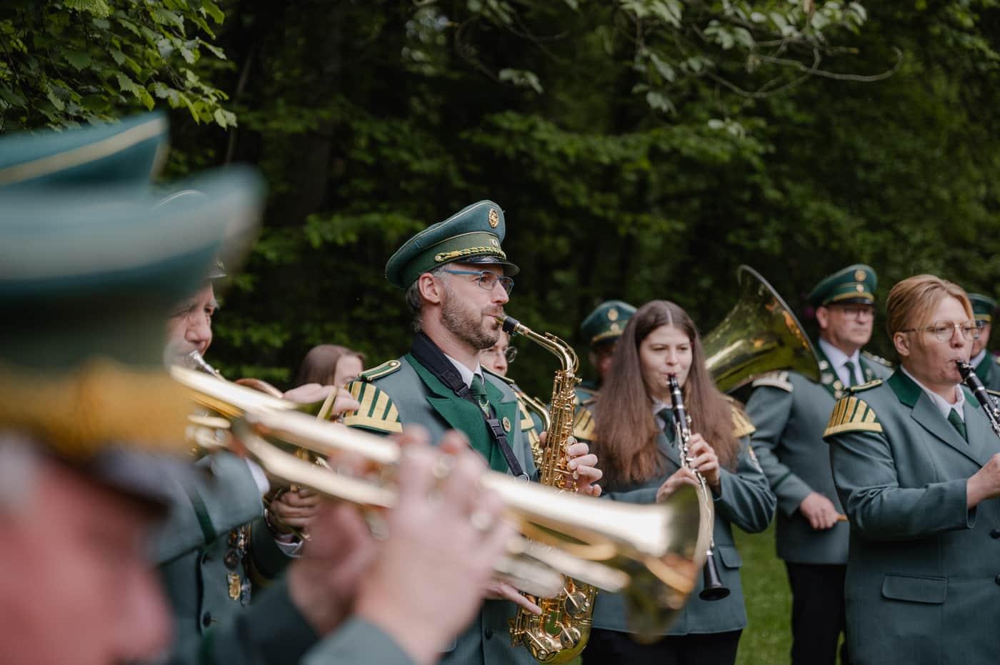 Die Blaskapelle Hövelriege beim Musizieren